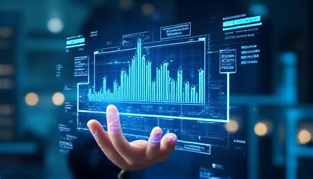 Advanced AI algorithms processing financial data on a futuristic screen