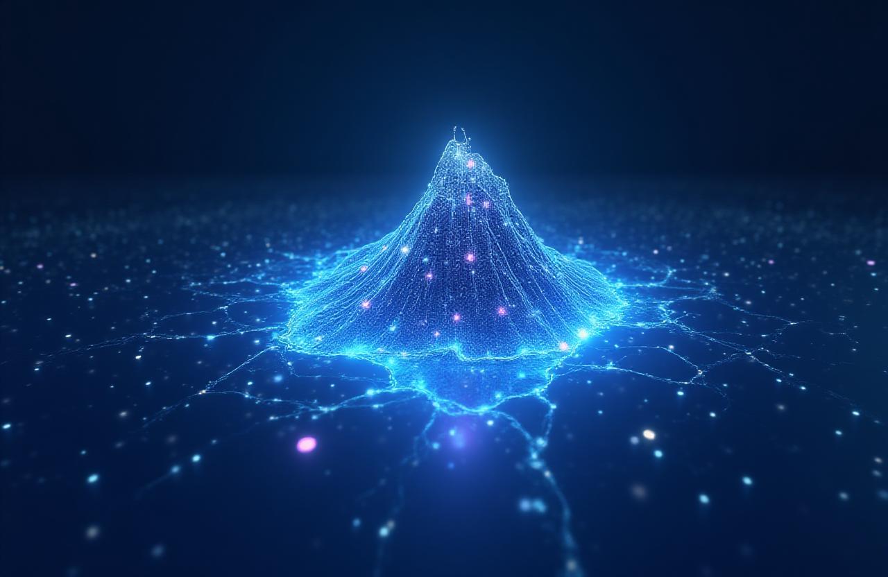 Abstract AI high-tech data visualization showing business growth